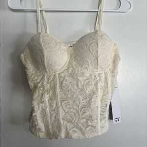 Madden Girl Ivory Lace Top